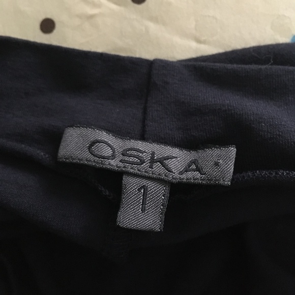 OSKA Blue Cotton Lagenlook Asymmetric Midi Diagonal Seamed Dress 1 - Picture 5 of 7